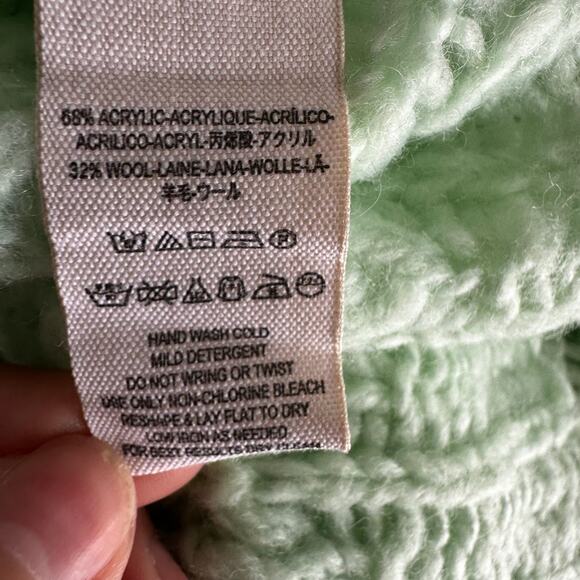 Free People Green Knitted Sweater Sz M - Picture 7 of 8